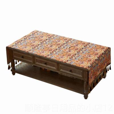 正品欧轻奢电视布茶几桌布高级感式禅意新中式边柜柜棉麻台布布盖