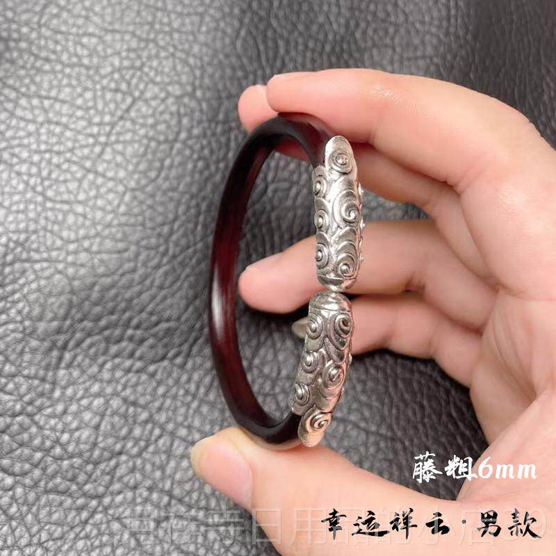高档西鸡血藤手镯无节木手镯民风藤镯情侣款木藏质礼饰品男女生日