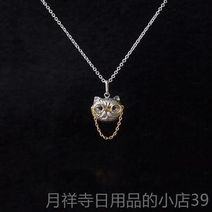 高档由子野原系丨动物列丨宝石猫咪项炼女纯银锁骨炼小众高级创礼