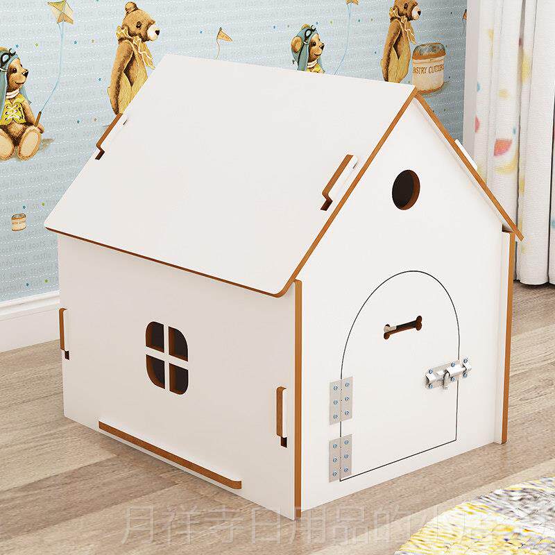 高档狗四季通用房子型狗屋小款猫窝室内木质够笼猫窝产房型犬加厚