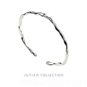 潮简约不规则凹凸面女细款 高档JTI银AN U纯银S手镯女IN个性 百搭饰