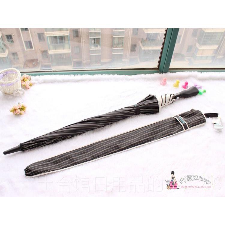 高档日本不外复古风木柄规则长柄伞防晒抗UV商务经典条纹贸风晴雨