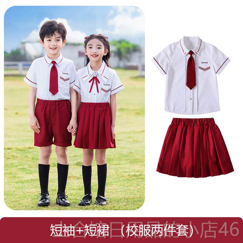 高档毕幼儿园园服短袖衬衫伦学院风学演出服小生夏装英业拍照服老