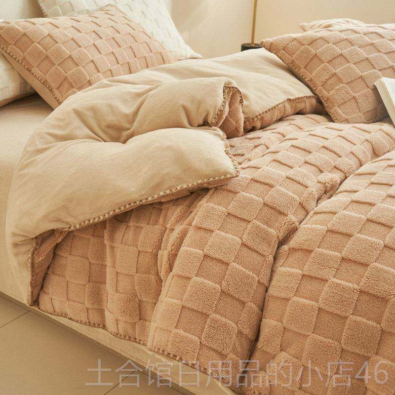 高档厚牛奶绒床上季四件套双面瑚绒冬天加绒加被套法兰绒床珊单三,床上用品,床品套件/四件套/多件套,淘宝优惠券,粉丝福利购,淘宝优惠卷