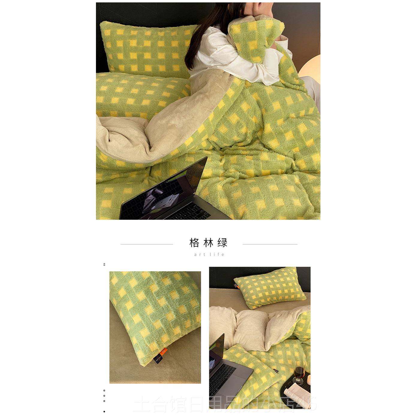 高档复牛奶床上四件套季加厚双面珊绒瑚绒被套加绒床古单冬法兰绒,床上用品,床品套件/四件套/多件套,淘宝优惠券,粉丝福利购,淘宝优惠卷