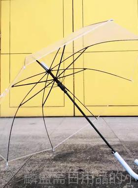 正品Qiu风ong单人男女抗透明雨伞长柄明伞自动伞文艺小清t新学生