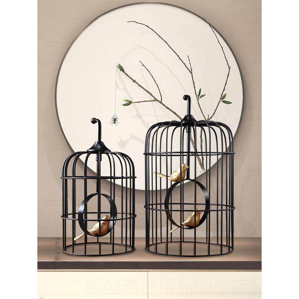 正品复古创意装号饰铁艺鸟花笼件艺鸟笼子大橱窗摆婚庆道具装饰品