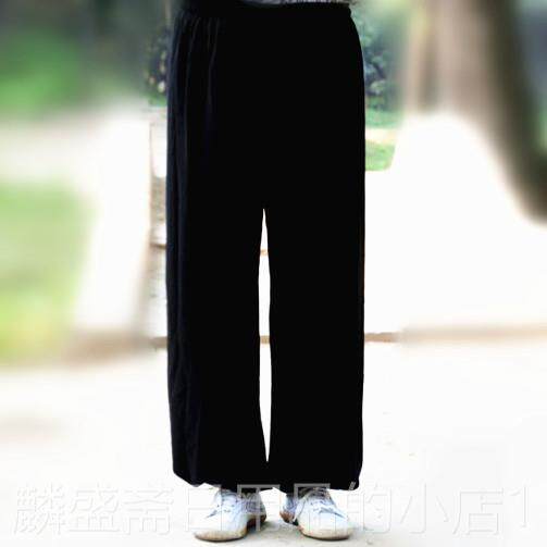 正品家沟太极拳灯笼裤练功裤晨男练夏秋绵绸太极裤陈可女定做大尺