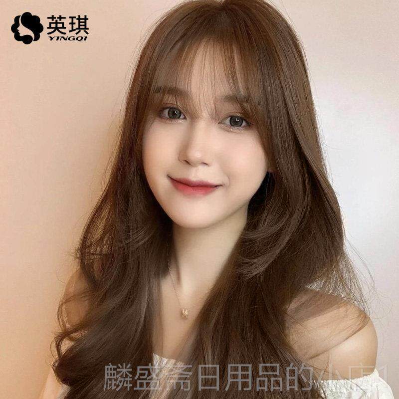 正品英琪假发女头长发夏蕾真丝大波浪长卷发气刘海自然人发丝空全