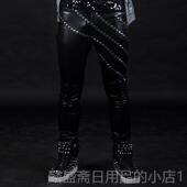 身夜店歌酒男手演出服铆紧钉修身 皮裤 吧男士 正品 古着皮裤 哈雷机车