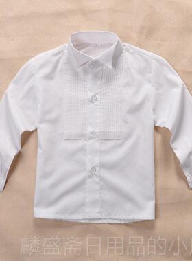 正品棉手质儿童连衣裙白色长衬衫学生袖歌表唱演立领翼领尖领风琴