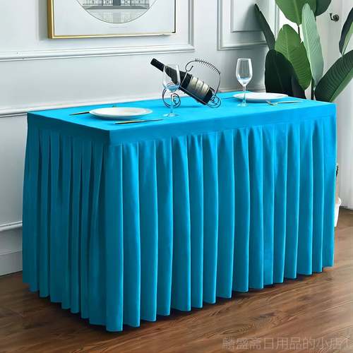 正品会务议桌布长方形长条桌室商展会套罩简约金丝定制绒布布桌艺