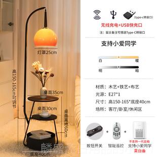 正品落地室灯客厅沙发边台几中古式美式覆古床头置物架一体卧法立