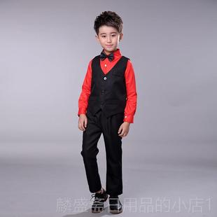 比女儿童礼公主裙男西装 旦童演出服装 演讲赛主持人服红色表 元 正品