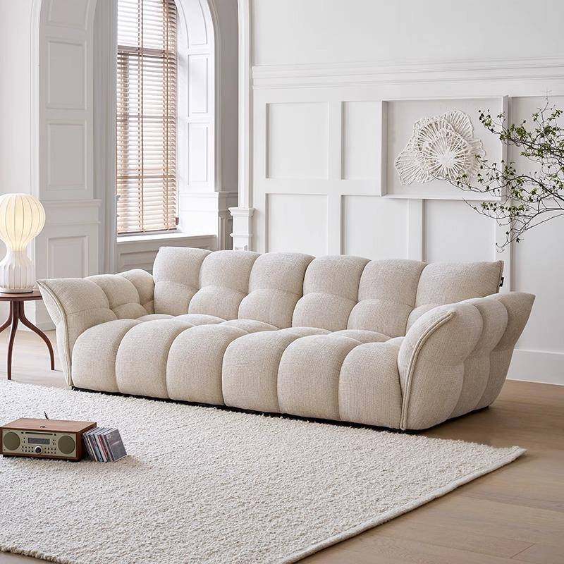 奶油风雪尼尔百合布艺沙发客厅小户型现代简约直排新款花瓣沙发