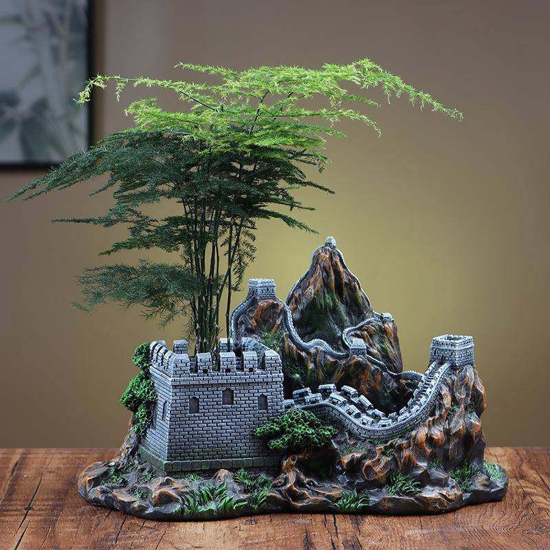 创意假山花盆树脂摆件造景绿植室内场景装饰客厅盆景中式景观造型,鲜花速递/花卉仿真/绿植园艺,割草机/草坪机,淘宝优惠券,粉丝福利购,淘宝优惠卷