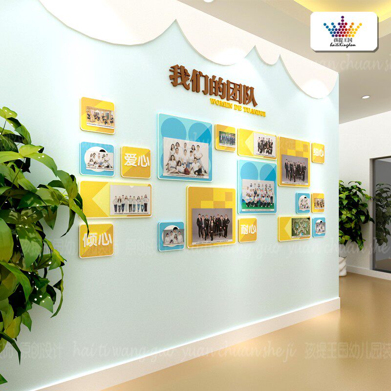 团队风采幼儿园笑脸教师展示墙师资简介活动照片作品公告