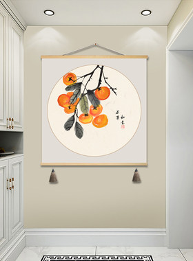事事如意装饰画布艺实木挂画免打孔卧室客厅玄关大厅壁画背景墙