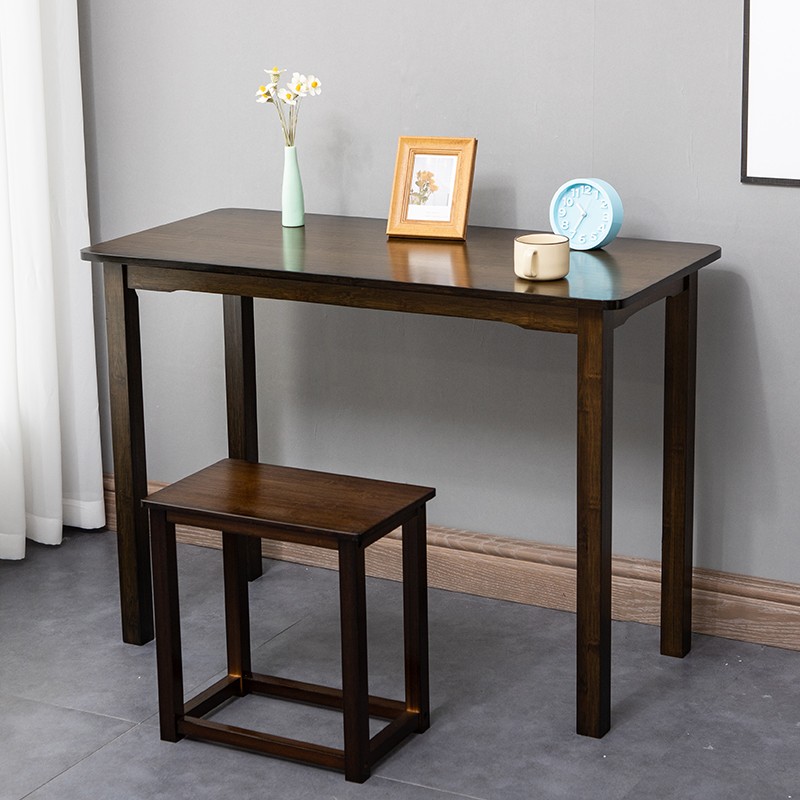 黑胡桃电脑桌台式家用学习写字书桌实木长方形条桌简约办公小桌子