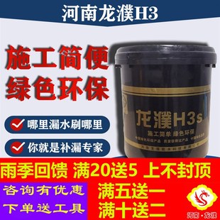 龙濮H3s黑色钓乳屋顶卫生间墙面裂缝专用防水材料聚氨酯补漏涂料