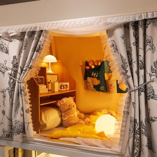 复古法式大学生宿舍专用床帘蚊帐一体式上下铺通用全包强遮光床幔