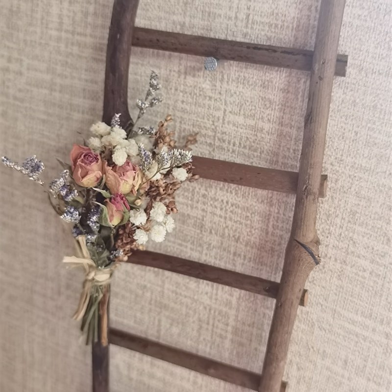 复古木棍艺术干花小梯子摆件壁饰乡村风格节节向上墙面装饰花艺