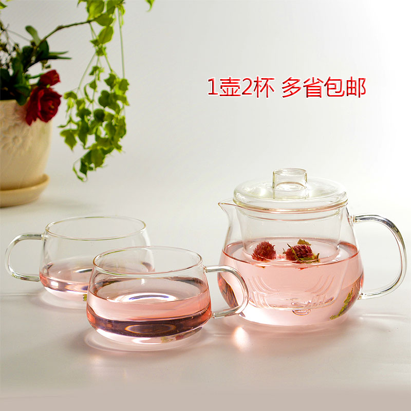 玻璃泡茶壶 花茶水果耐高温茶具套装家用煮茶过滤壶 小企鹅壶