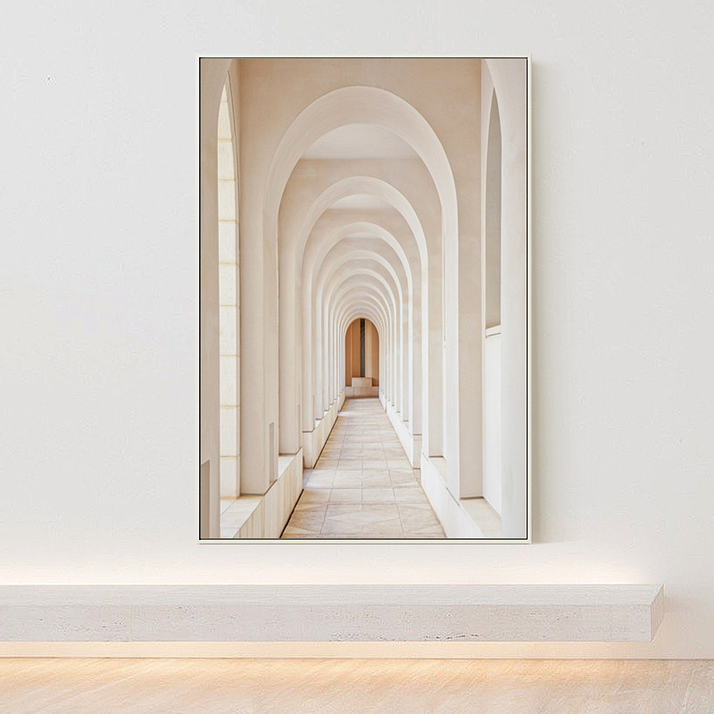美森映象 现代建筑装饰画办公室玄关过道挂画大幅酒店样板房壁画