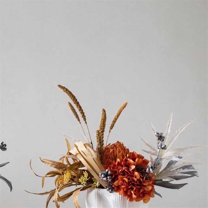 餐厅装饰仿真花永生花摆件餐桌茶几客厅装饰陶瓷花艺软装