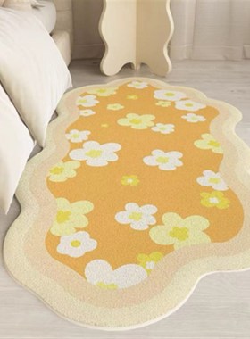 暖藻 苔藓地毯小清新卧室床边毯异形儿童房间毛绒绿色客厅地垫