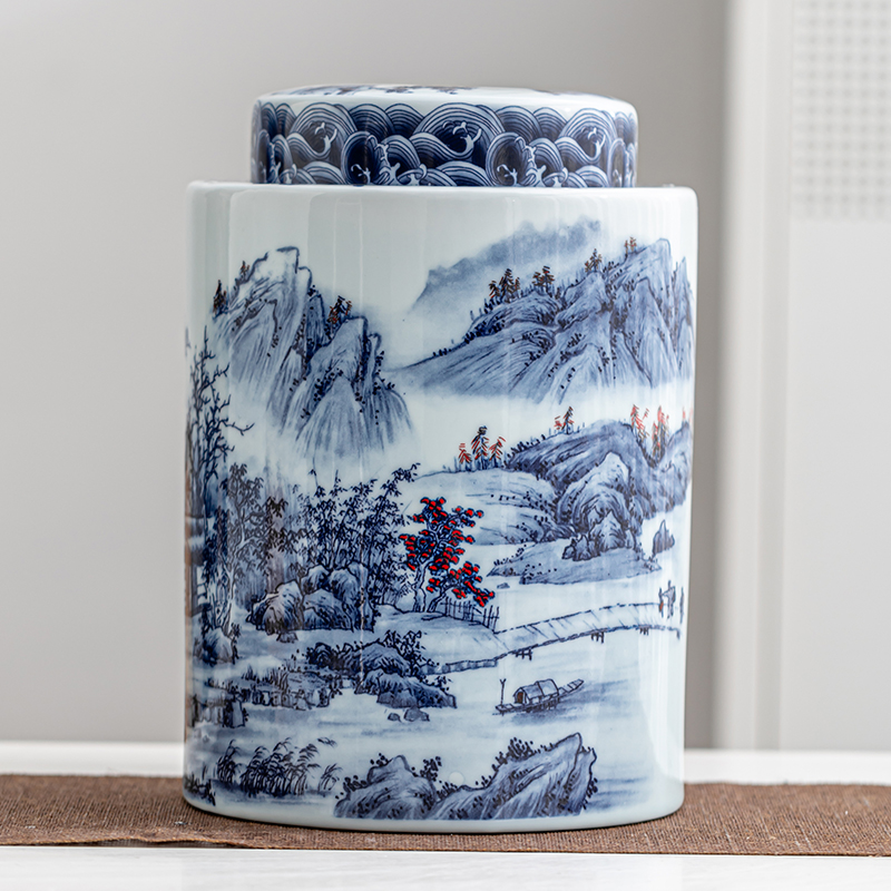 大号茶叶罐储存罐大容量5000cc陶瓷密封罐米桶缸白茶陈皮礼盒包装