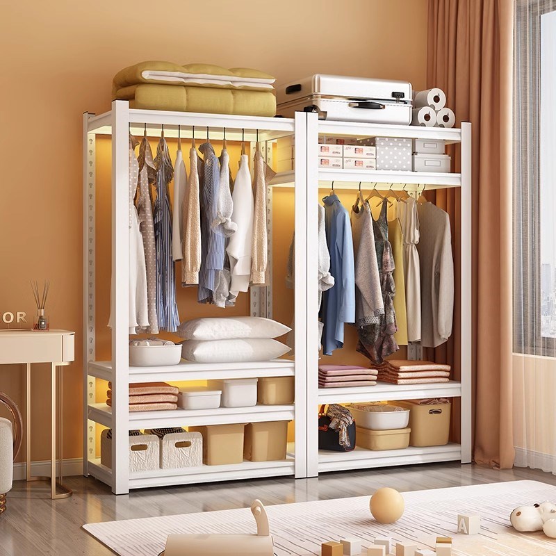 衣柜货架防尘帘衣帽间大衣柜遮挡布轨道滑轨免打孔开放式柜子拉帘