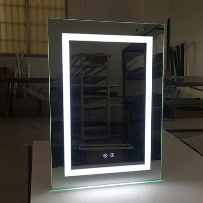 柜门镜子定制尺寸卧室全身镜对开门板智能带灯镜子定做铝框架边框