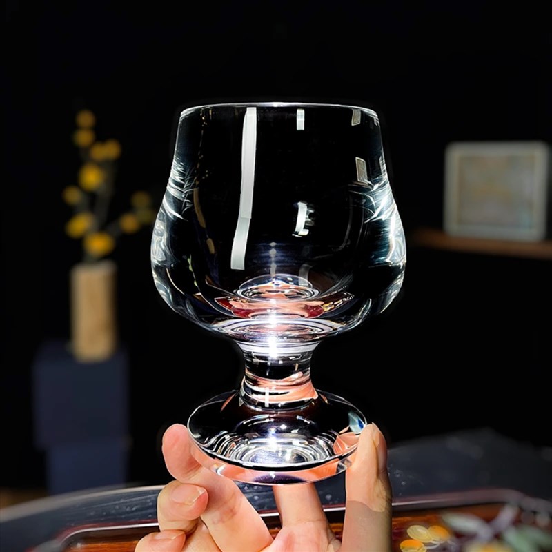 老师傅手工打造水晶酒杯2支天然高端水晶玻璃杯家用酒杯单层95ml