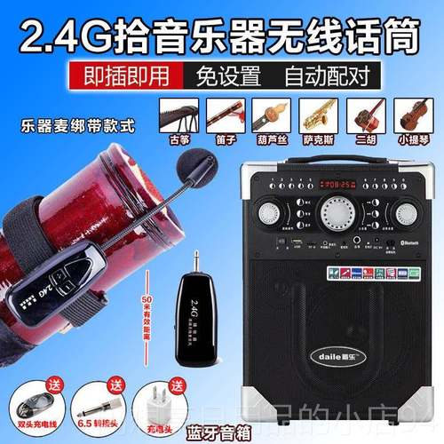 正品小提克琴无线麦克专风二胡萨斯笛子拾音神器多乐功能器用扩音