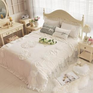 床上四件套全主棉纯少女心1.8m四件套 棉公is风床裙n款 正品 韩式