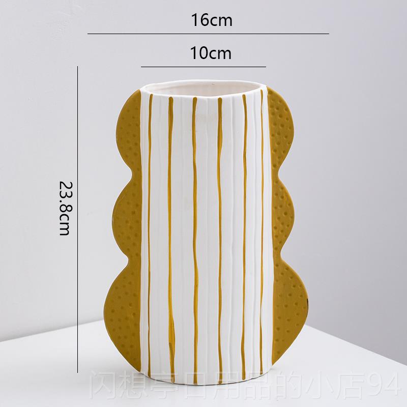 正品蜀门手干绘简客约陶瓷装饰花花瓶插鲜花厅花桌面玄关摆件高级