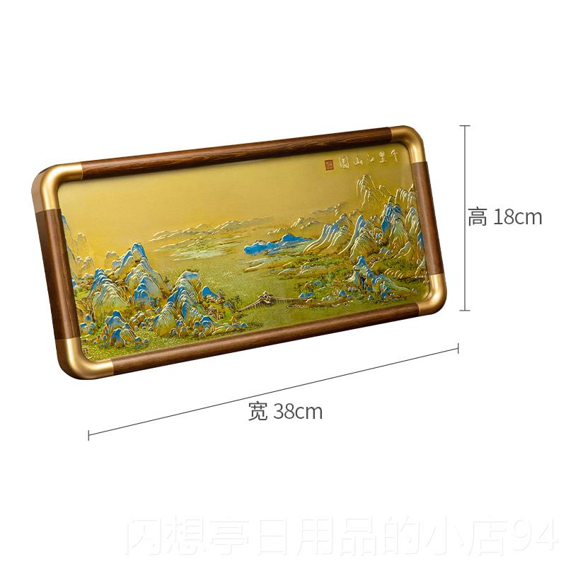 正品铜雕画 画摆台《千里江山》公书办禅意中式 玄房关客厅床桌头