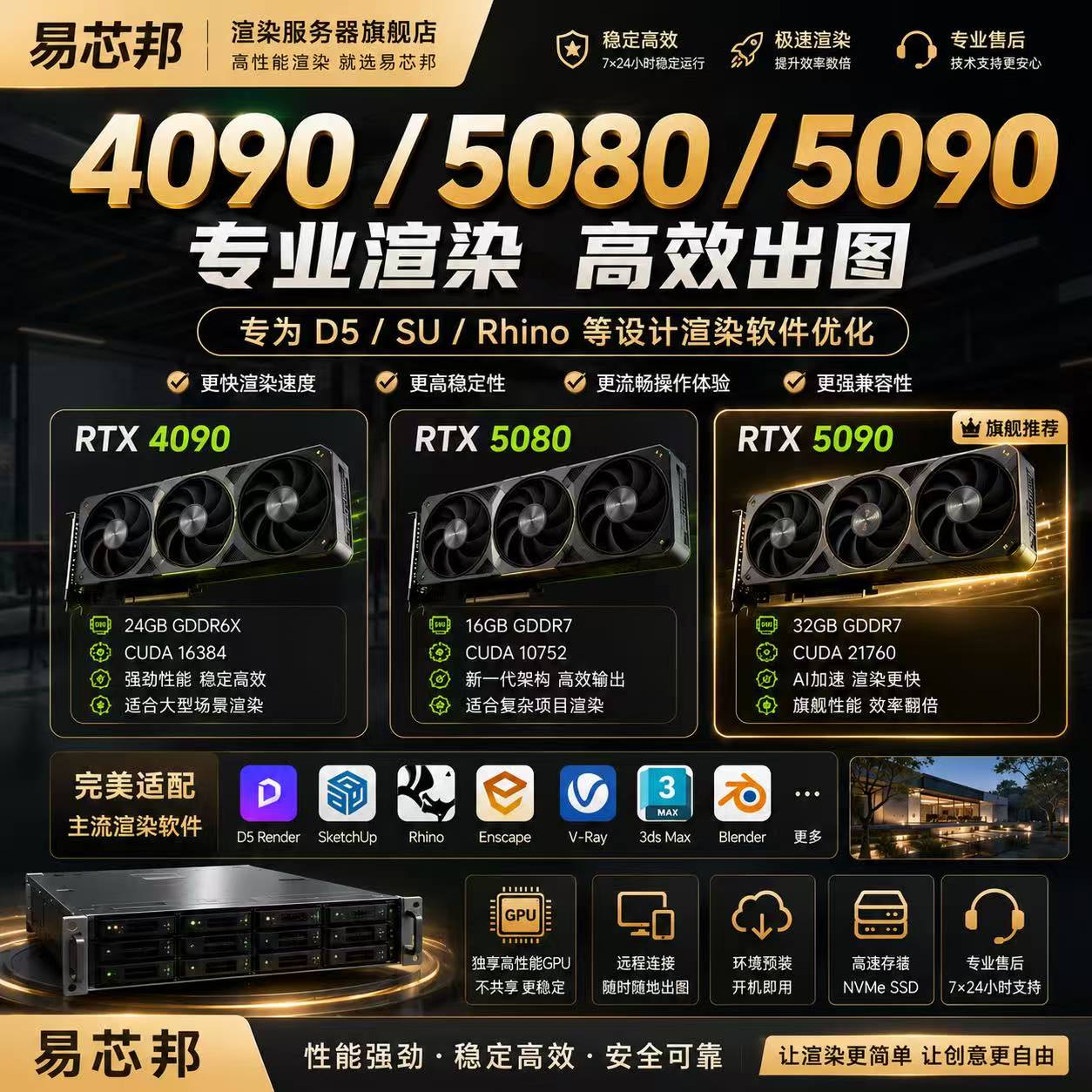 4090/5090云渲染远程服商务服务