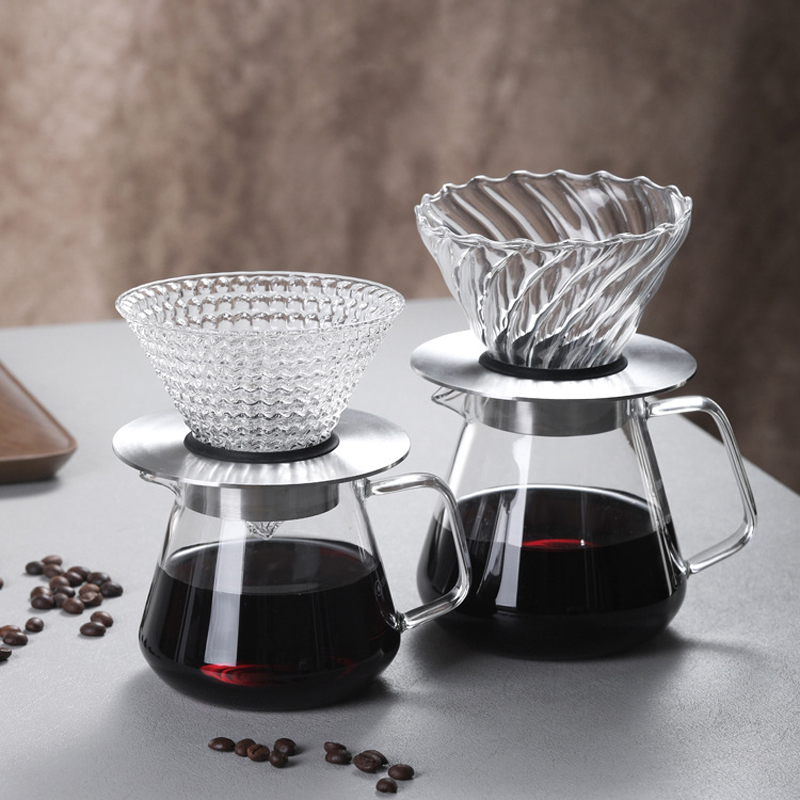 手冲咖啡壶耐热玻璃分享壶滴漏式v60咖啡滤杯长嘴冲泡壶咖啡器具