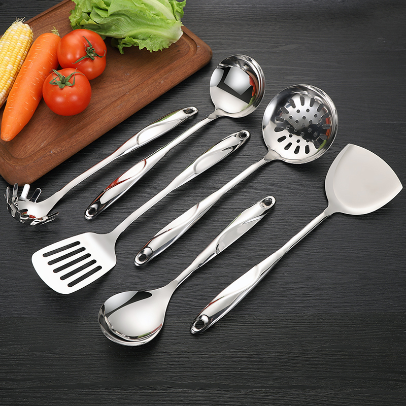 加厚不锈钢炒菜铁铲子锅铲煎铲汤勺家用厨具金属中式商用一体粥勺