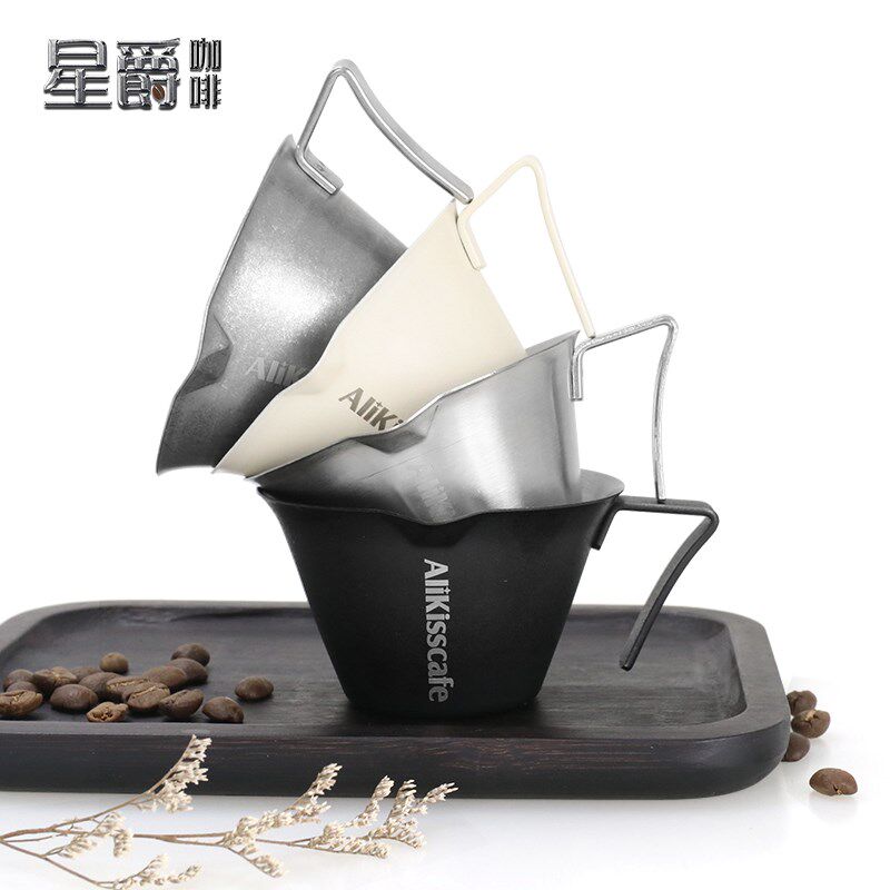 咖啡萃取杯带刻度不锈钢意式浓缩接液量杯盎司迷你奶盅杯100ml