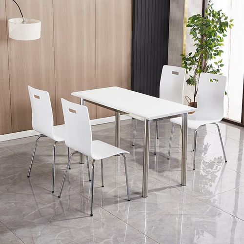 不锈钢食堂餐桌椅学校公司单位员工小吃店4人6人分体快餐桌椅组合