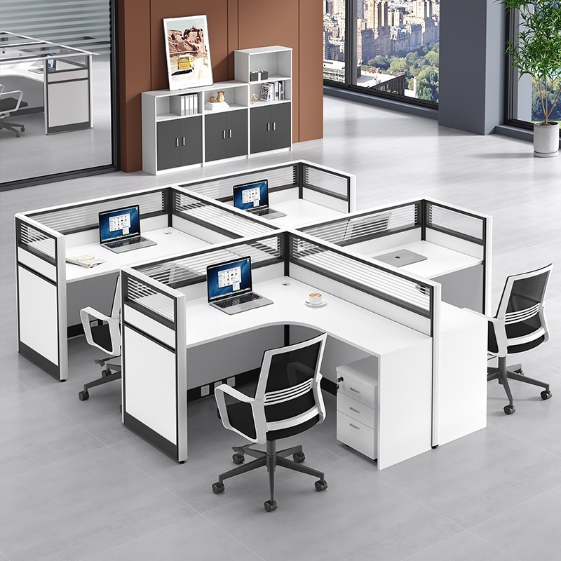 屏风卡位l办公桌工位办公室卡座六人电脑办公台职员桌椅人位