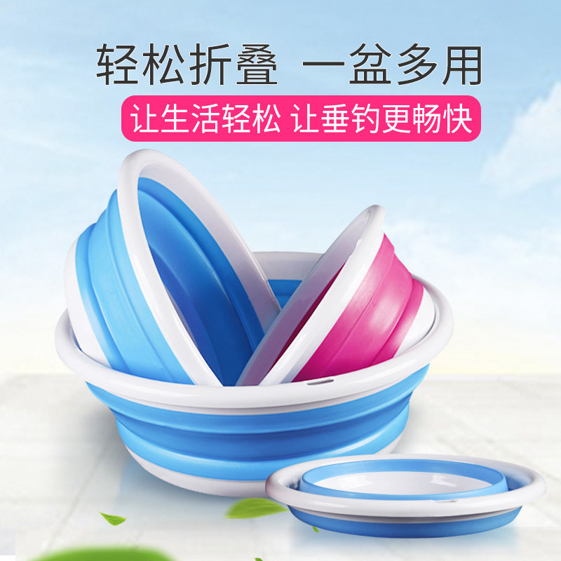 饵料开饵盆折叠便携式开料拌鱼饵耳料鱼食盒大号拉饵盘硅胶钓鱼盆图片