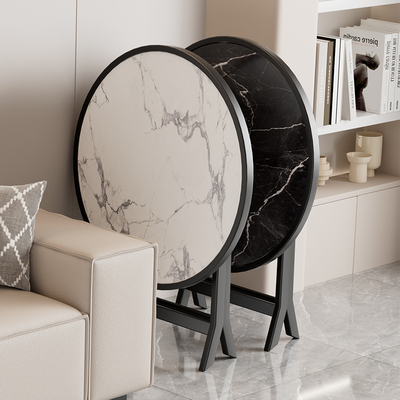 折叠桌子餐桌家用不锈钢吃饭小方桌小户型租房摆摊简易便携式圆桌