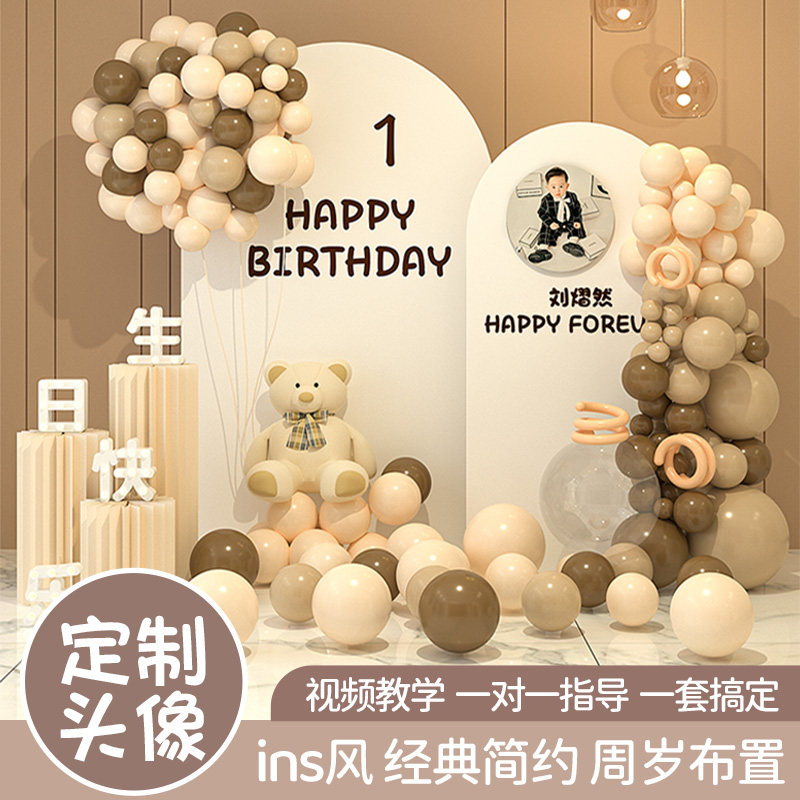 宝宝一周岁生日布置男孩女宝气球装饰kt板定制背景墙场景派对抓周,节庆用品/礼品,气球,淘宝优惠券,粉丝福利购,淘宝优惠卷