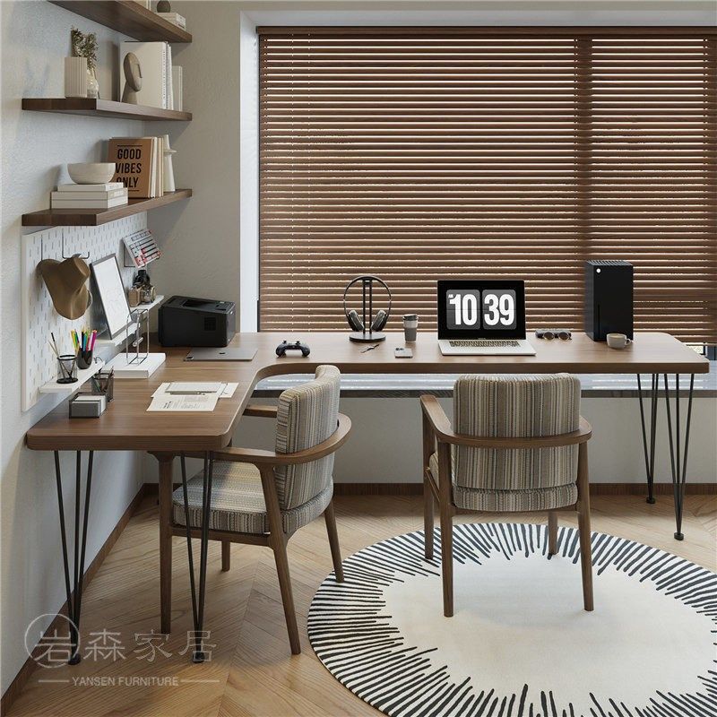 l型实木转角电脑桌卧室拐角书桌书房7字型办公桌洞洞板学习工作台,住宅家具,转角桌,淘宝优惠券,粉丝福利购,淘宝优惠卷