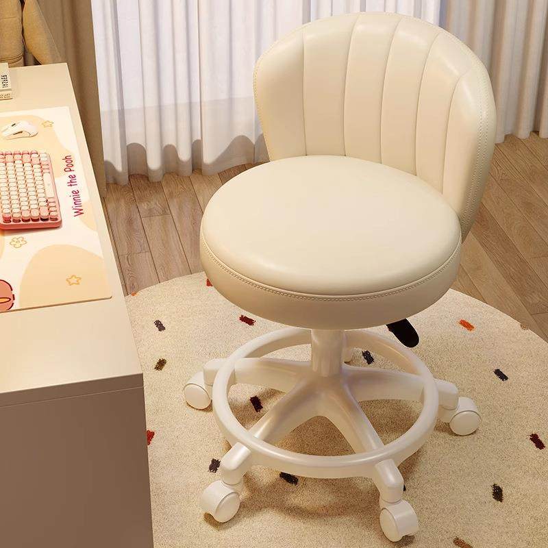 万向轮化妆椅女生卧室梳妆台凳子家用滑轮靠背椅子升降转椅美甲凳