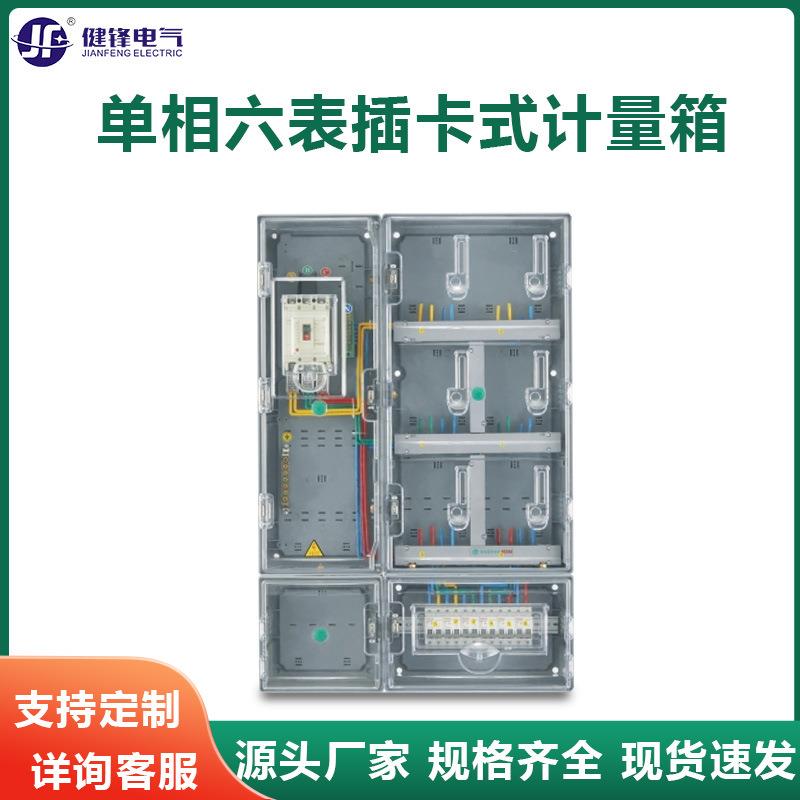 透明电表箱单相六表位户外防水插卡式家用明装PC塑料计量箱6户